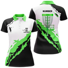 Load image into Gallery viewer, Green Black Womens Disc Golf Polo Shirt Customized Disc Golf Shirts For Women Golfing Gifts LDT1248