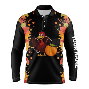 Turkey Thanksgiving Funny Mens Golf Tops Autumn Leaves Customized Golf Shirts For Men Golf Gifts LDT0882