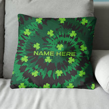 Load image into Gallery viewer, Tie Dye Spiral Green Clover St Patrick Day Custom Pillow Personalized Golf Gifts LDT1253