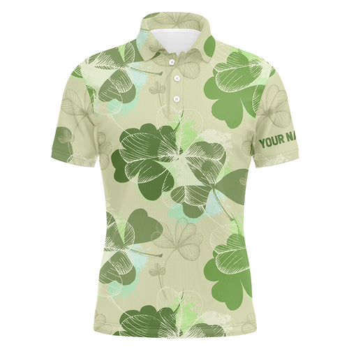 Vintage 3D Clover Leaf Patrick Day Mens Golf Shirts Custom Golf Polo Shirts For Men Golfing Gifts LDT1264