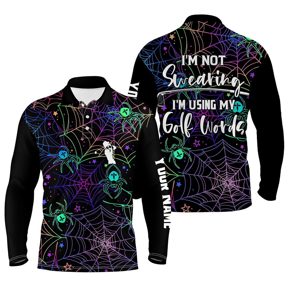 Multicolor Halloween Men Golf Polo Shirt, Custom Golf Shirts For Men, Funny Golf Shirt With Sayings LDT0115