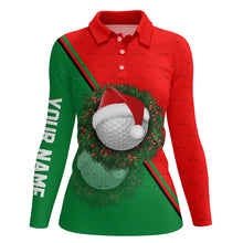 Load image into Gallery viewer, Red Green Santa Golf Ball Christmas Golf Polo Shirt Custom Women Golf Tops Xmas Golf Gifts LDT0920