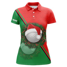 Load image into Gallery viewer, Red Green Santa Golf Ball Christmas Golf Polo Shirt Custom Women Golf Tops Xmas Golf Gifts LDT0920