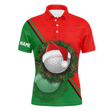 Load image into Gallery viewer, Red Green Santa Golf Ball Christmas Golf Mens Polo Shirt Custom Men Golf Tops Xmas Golf Gifts LDT0920