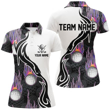 Load image into Gallery viewer, Fire Golf Ball Flames Womens Golf Polo Shirts, Personalized Golf Shirts For Women, Golfing Gifts LDT0128