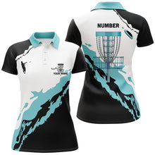 Load image into Gallery viewer, Turquoise Womens Disc Golf Polo Shirt Customized Cool Disc Golf Shirts For Women Golf Gifts LDT0934