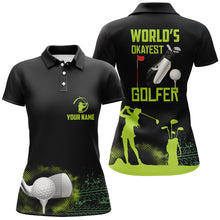 Load image into Gallery viewer, World's Okayest Golfer Womens Polo Shirt, Customized Green Golf Shirts For Women, Golf Gifts LDT0202