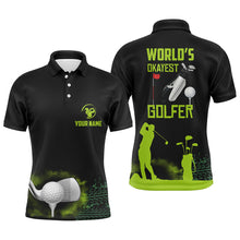 Load image into Gallery viewer, World's Okayest Golfer Mens Polo Shirt, Customized Green Golf Shirts For Men, Golf Gifts LDT0202