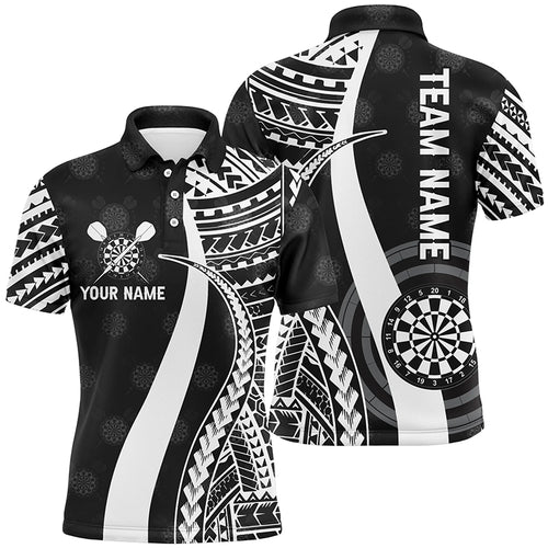 Black White Tribal Personalized Darts Men Polo Shirts Custom Cool Darts Jersey For Men LDT0821