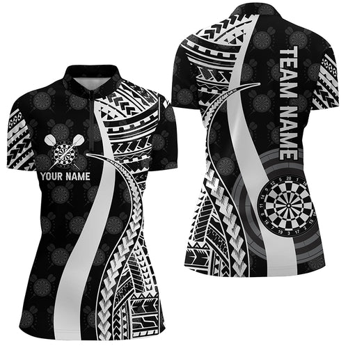 Black White Tribal Personalized Darts Quarter-zip Shirts Custom Cool Dart Jersey For Women LDT0821
