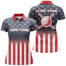 Load image into Gallery viewer, Gradient American Flag Womens Golf Polo Shirt Custom Patriotic Golf Tops For Women Golf Gifts LDT1048
