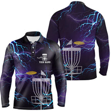 Load image into Gallery viewer, Lightning Mens Golf Polo Shirts, Custom Golf Shirts Disc Golf Shirts For Mens, Best Golf Gifts LDT0050