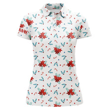 Load image into Gallery viewer, Christmas Flowers Seamless Pattern Golf Polo Shirts Custom Golf Shirts For Women Golf Gifts LDT0573