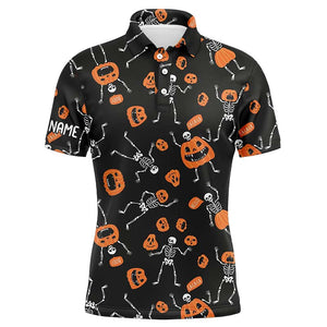 Funny Skeleton Halloween Golf Shirts For Men Horror Pumpkin Golf Gifts For Halloween Lover LDT0297