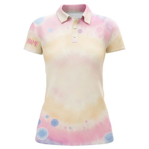 Pastel Tie Dye 3D Print Womens Golf Polo Shirts Custom Name Golf Shirts For Women Golf Gifts LDT1307