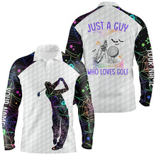 Load image into Gallery viewer, Mens Halloween Golf Shirts, Multicolor Spider Web Golf Shirts For Men, Best Halloween Golf Gifts LDT0110