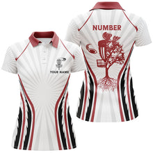 Load image into Gallery viewer, Retro Red Fire Disc Golf Polo Shirts Personalized Disc Golf Shirts For Women Disc Golf Basket LDT0935