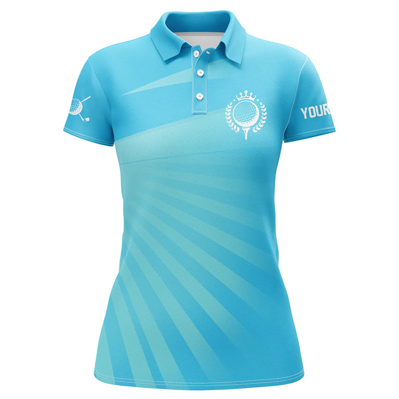 Personalized Blue Womens Golf Polo Shirts Custom Name Golf Shirts For Women Golfing Gifts LDT1353