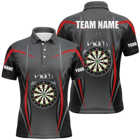 Red Grey Sports Style Mens Darts Polo Shirt Custom Darts Shirt For Men Dart Jerseys LDT1384