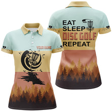 Load image into Gallery viewer, Eat Sleep Disc Golf Repeat Shirt Vintage Custom Name Disc Golf Shirts For Women, Golf Gifts LDT0204