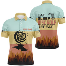 Load image into Gallery viewer, Eat Sleep Disc Golf Repeat Polo Shirt Vintage Custom Name Disc Golf Shirts For Men, Golf Gifts LDT0204