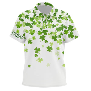 3D Green Clover St Patrick Day Kids Golf Polo Shirt Personalized Cool Golf Tops For Kid Golf gifts LDT1017