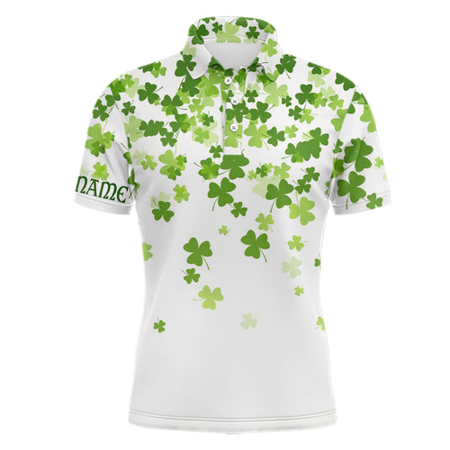 3D Green Clover St Patrick Day Mens Golf Polo Shirt Personalized Cool Golf Tops For Men Golf gifts LDT1017