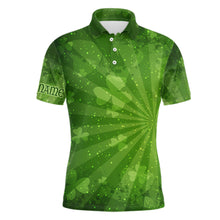 Load image into Gallery viewer, Green Clovers Halo 3D All Over Print Mens Golf Polo Shirt St Patrick Day Golf Shirts For Men LDT1019