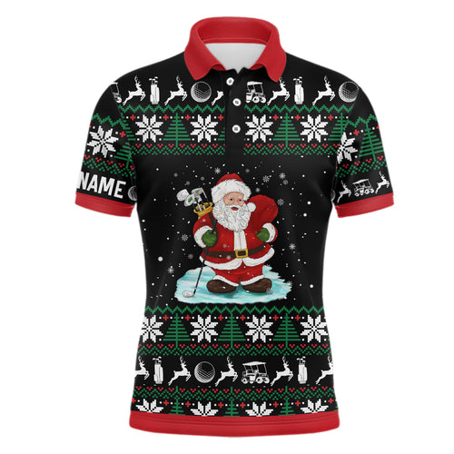 Christmas Santa Mens Golf Polo Shirt Customized Golf Shirts For Men Best Golf Gifts For Xmas LDT1042