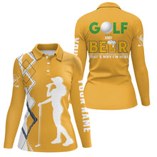 Load image into Gallery viewer, Golf And Beer That&#39;s Why I&#39;m Here Women Polo Shirt Custom Beer Golf Shirt For Women Golf Gift LDT0534