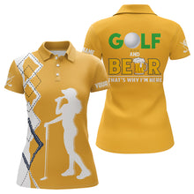 Load image into Gallery viewer, Golf And Beer That&#39;s Why I&#39;m Here Women Polo Shirt Custom Beer Golf Shirt For Women Golf Gift LDT0534