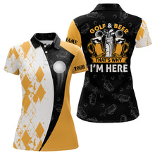 Load image into Gallery viewer, Golf And Beer That&#39;s Why I&#39;m Here Argyle Women Polo Shirt Beer Golf Shirt For Women Golf Gift LDT0538