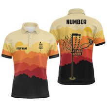 Load image into Gallery viewer, Sunset Pattern Mens Golf Polo Shirts, Custom Golf Shirt Disc Golf Shirts For Mens, Golf Gifts LDT0054