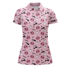 Load image into Gallery viewer, Pink Halloween Womens Golf Polo Shirts Custom Golf Shirts For Women Cute Halloween Golf Gifts LDT0548