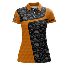 Load image into Gallery viewer, Skull Orange Golf Ball Pattern Polo Shirt Custom Golf Shirts For Women Halloween Golf Gifts LDT0553