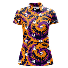 Load image into Gallery viewer, Halloween Crazy Skull Golf Polo Shirt Funny Tie Dye Print Halloween Golf Shirts For Women LDT0556