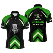 Load image into Gallery viewer, May The Course Be With You Green Mens Disc Golf Polo Shirts Custom Disc Golf Shirts For Men LDT1246