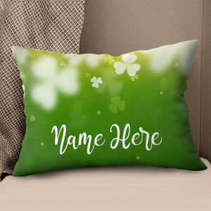 Green Clover St Patrick Day Custom Throw Pillow Personalized Golf Gifts Decor LDT1255