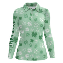 Load image into Gallery viewer, Womens Golf Polo Shirt Green Clover St Patrick Day Custom Golf Shirts For Women Golfing Gifts LDT125