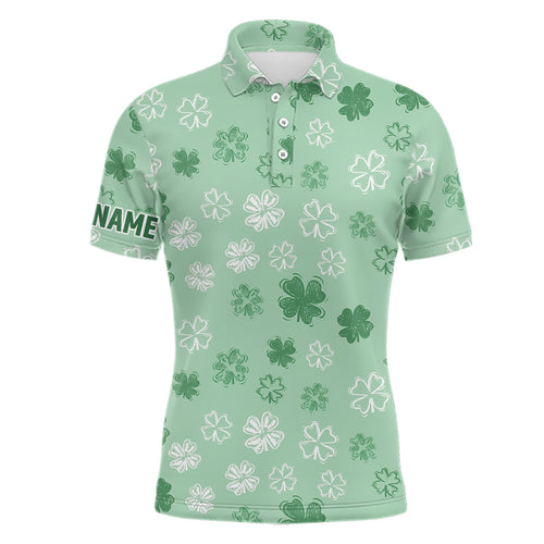 Mens Golf Polo Shirt Green Clover St Patrick Day Custom Golf Shirts For Men Best Golfing Gifts LDT1256