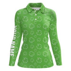 Womens Golf Polo Shirt Green Clover St Patrick Day Custom Golf Shirts For Women Golfing Gifts LDT1257