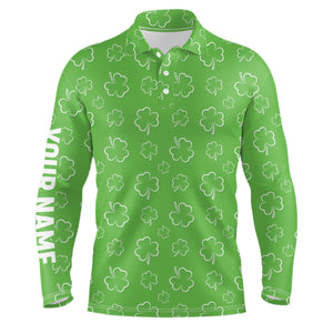 Mens Golf Polo Shirt Green Clover St Patrick Day Custom Golf Shirts For Men Golfing Gifts LDT1257