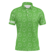 Load image into Gallery viewer, Mens Golf Polo Shirt Green Clover St Patrick Day Custom Golf Shirts For Men Golfing Gifts LDT1257