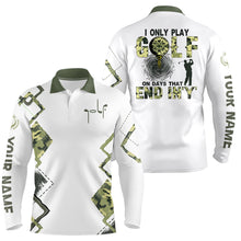 Load image into Gallery viewer, I Only Play Golf On Days That End In 'Y' Green Camo Mens Golf Polo Shirts Golf Shirts For Men LDT0564