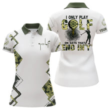 Load image into Gallery viewer, I Only Play Golf On Days That End In 'Y' Green Camo Golf Polo Shirts Golf Shirts For Women LDT0564