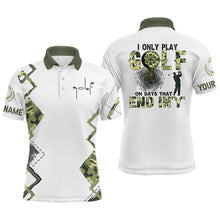 Load image into Gallery viewer, I Only Play Golf On Days That End In 'Y' Green Camo Mens Golf Polo Shirts Golf Shirts For Men LDT0564