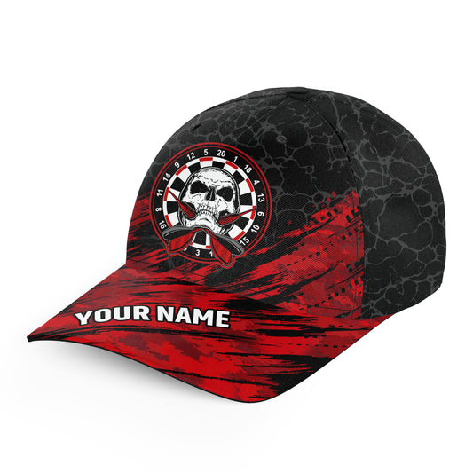 Personalized 3D All Over Print Skull Baseball Darts Hat Red Black Custom Darts Cap Dart Gifts LDT1271