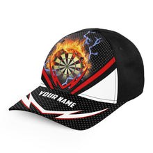 Load image into Gallery viewer, Thunder Lightning Red Personalized Darts Cap Custom Flame Darts Hat For Team Darts Gifts LDT1277