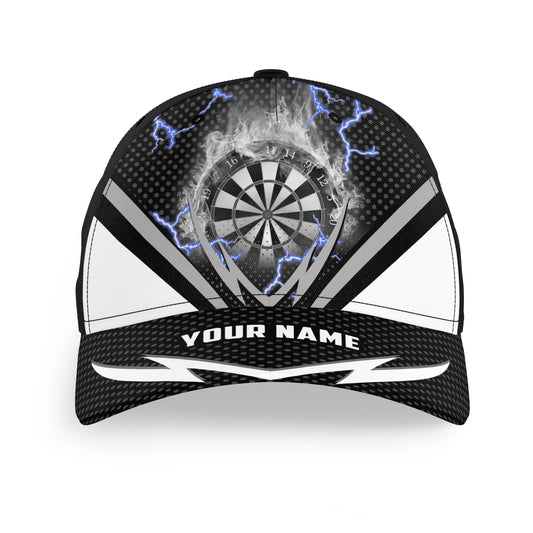 Black White Thunder Lightning Baseball Darts Hat Fire Flame Custom Name Darts Cap Darts Gifts LDT1292