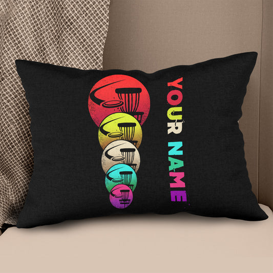Multicolor Disc Golf Basket Custom Pillow Personalized Disc Golf Gifts LDT1092